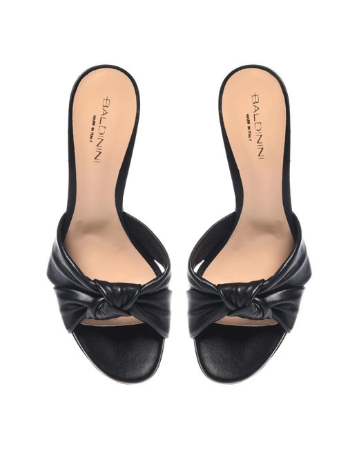Baldinini Black Heeled Mules