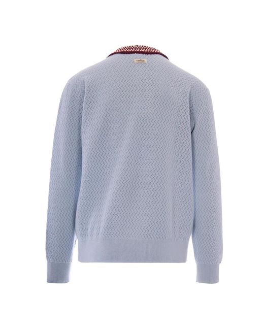 Drole de Monsieur Blue Round-Neck Knitwear for men