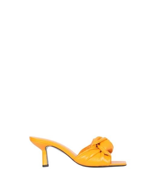 By Far Yellow Heeled Mules