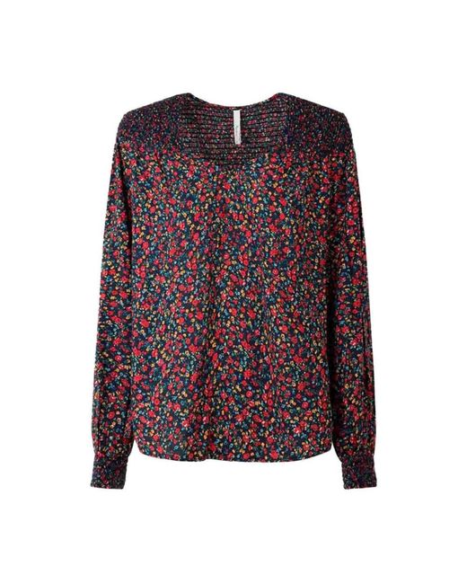Pepe Jeans Overhemden ,Rood ,Blouses in het Purple