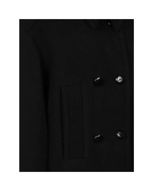 Isabel Marant Black Schwarzer Kurzmantel Mit Doppelreiher