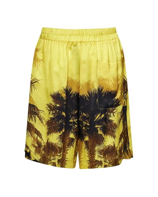 Laneus Yellow Casual Shorts for men
