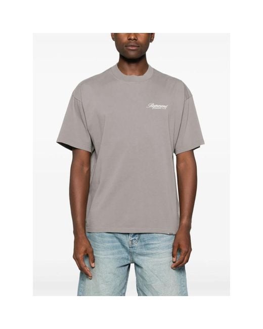 Represent Tops ,Grijs ,Katoen Script Club T-Shirt in het Gray voor heren