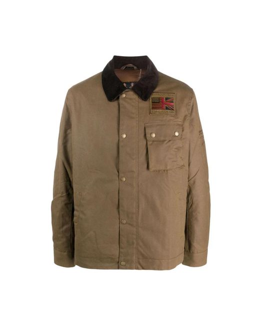 Barbour Jassen ,Bruin ,Katoen Katoenen Spreidkraag Jas Bruin/Zwart in het Green voor heren