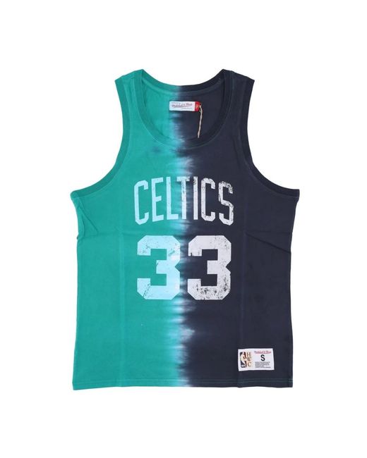 Mitchell & Ness Fitness ,Veelkleurig ,Katoen Larry Bird Nba Tie Dye Tank in het Blue voor heren