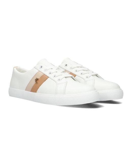 Ralph Lauren White Janson Ii Low Top Schnür-Sneakers