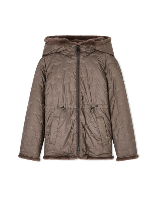 Emporio Armani Brown Wende-Blouson Mit Kapuze