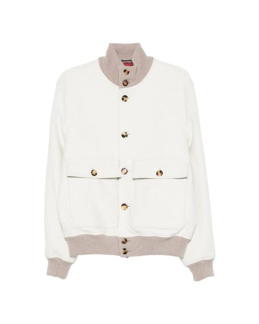 Brunello Cucinelli White Light Jackets for men