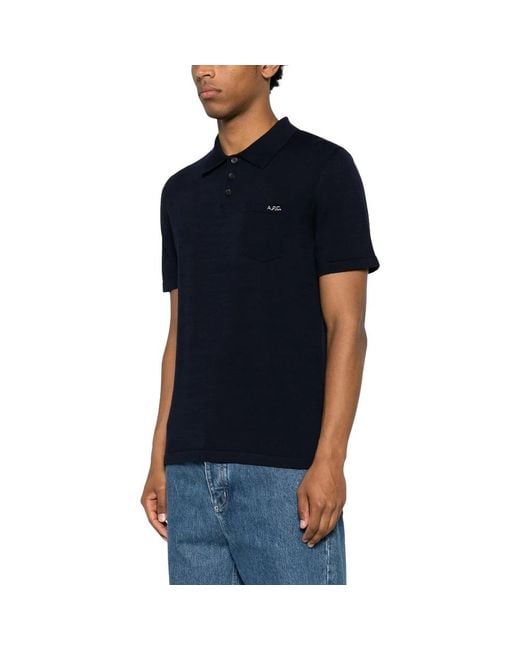 A.P.C. Blue Polo Shirts for men