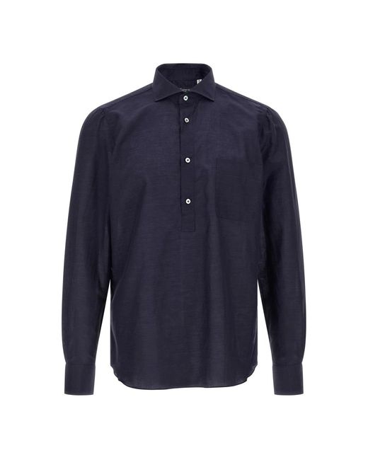 Finamore 1925 Blue Casual Shirts for men