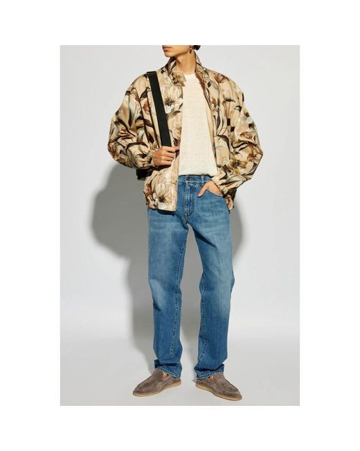 Dolce & Gabbana Wendbare jacke mit blumenmuster in Natural für Herren