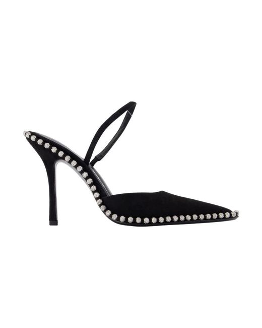 Alexander Wang Schoenen ,Zwart ,Leer Zwarte Leren Slingback Hakken in het Black