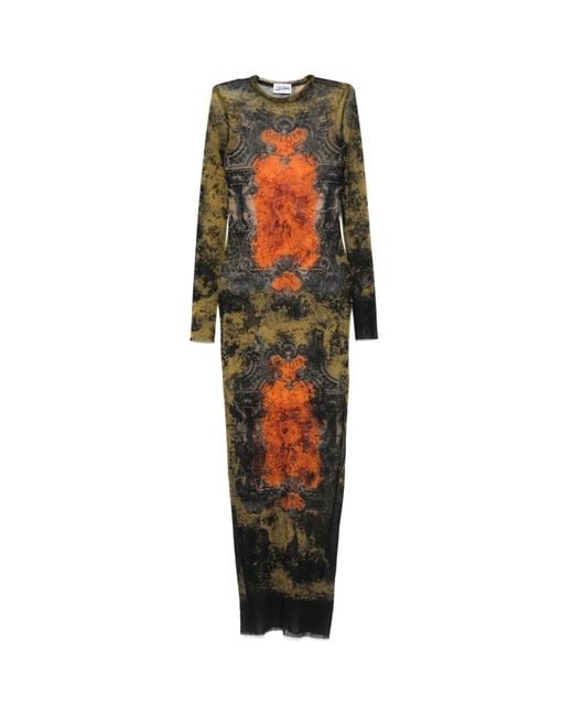 Jean Paul Gaultier Maxi-Jurk Met Print in het Multicolor