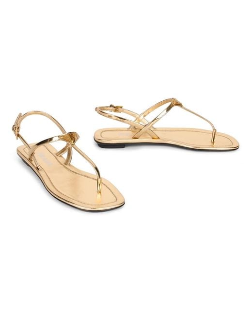 Prada Metallic Flat Sandals