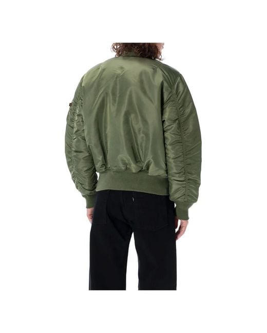 Alpha Industries Jassen ,Groen ,Nylon Sage Ma-1 Bomber Jacket in het Green voor heren
