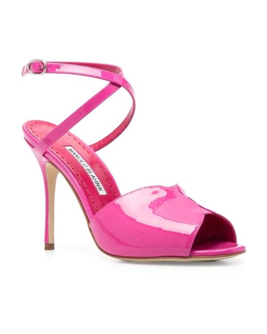 Manolo Blahnik High Heel Sandals in het Pink