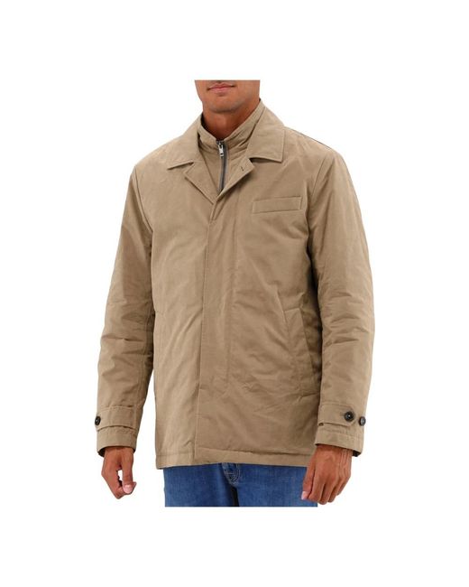 Fay Jassen ,Bruin ,Katoen Bruine Parka Jas Met Knoopdetails in het Natural voor heren