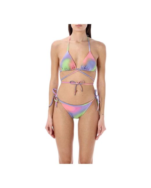 Bikini estampado top trajes de baño Emporio Armani de color Pink