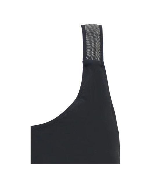 Brunello Cucinelli Badmode ,Zwart ,Zwarte Sea Monokini Met Messing Details in het Black