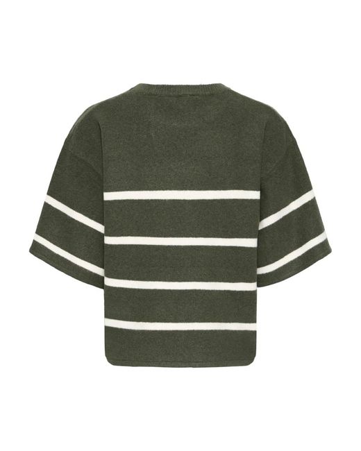 Ichi Green Grüner Mandelmilch Strickpullover