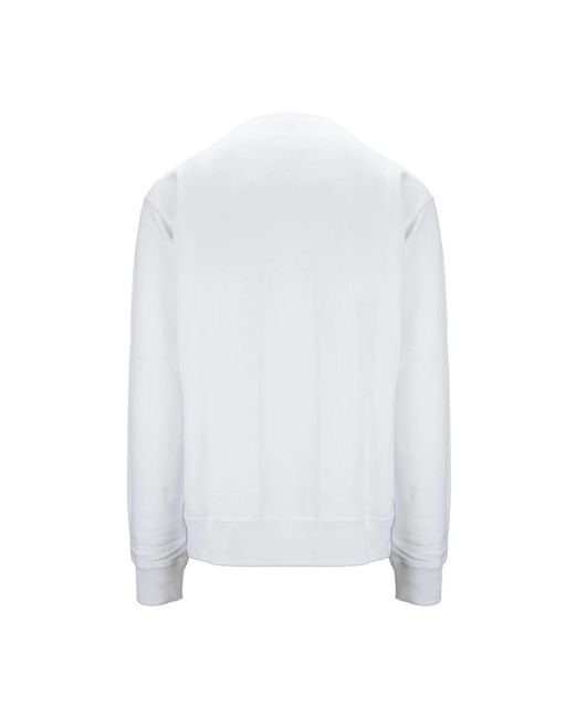 DSquared² Hoodies & Sweatvesten ,Wit ,Katoen Pullover Sweatshirt Met Grafische Print in het White voor heren