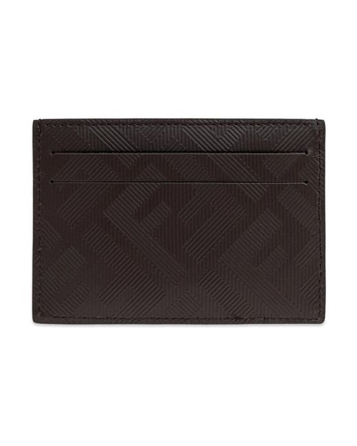 Fendi Accessoires ,Bruin ,Katoen Shadow Slim Card Holder in het Black voor heren