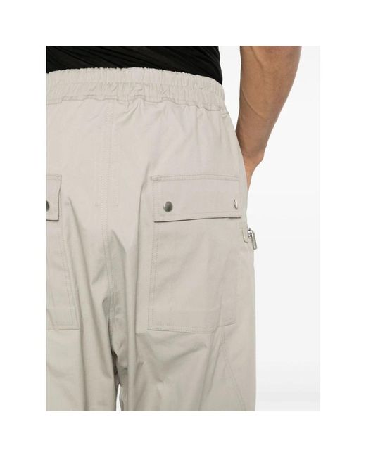 Rick Owens Natural Cropped Trousers for men