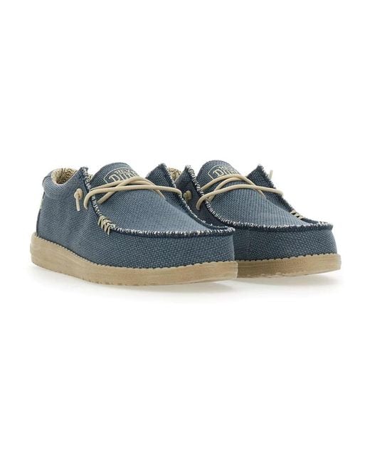 HeyDude Blue Laced Shoes for men