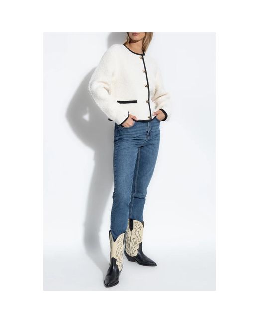 Anine Bing Jassen ,Wit ,Wol Logan Jacket in het White