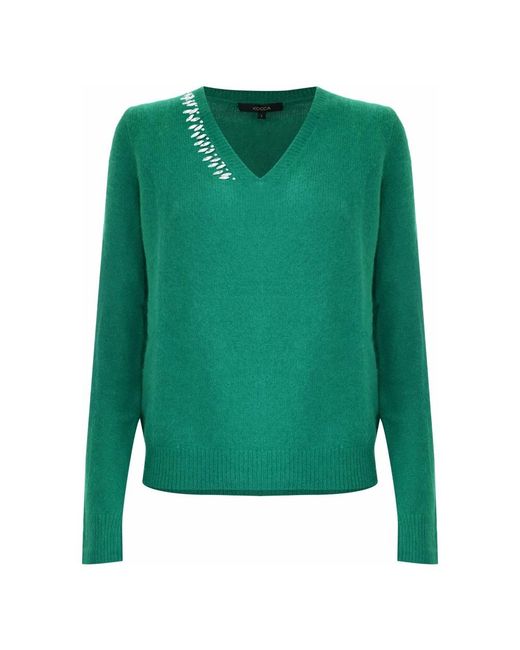 Kocca V-Neck Knitwear in het Green
