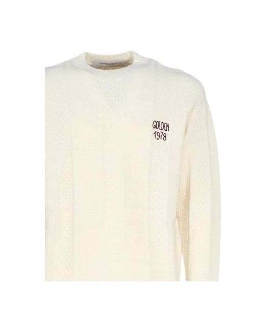 Golden Goose Deluxe Brand Weiße sweaters mit burgunder detail in White für Herren