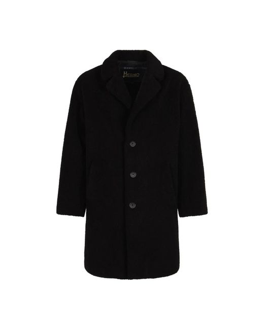 Herno Black Single-Breasted Coats for men