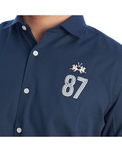La Martina Blue Casual Shirts for men