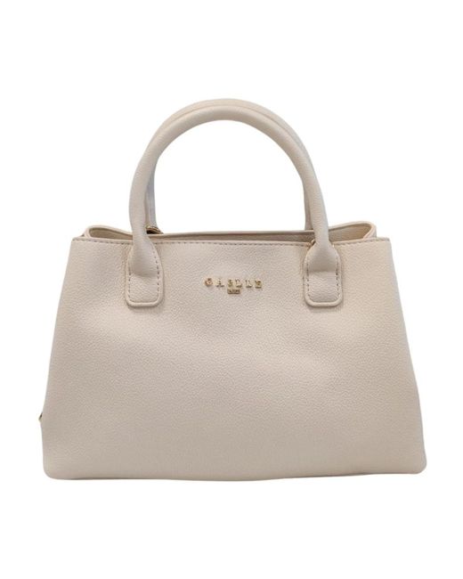 Gaelle Paris Natural Weiße Kunstleder-Schultertasche