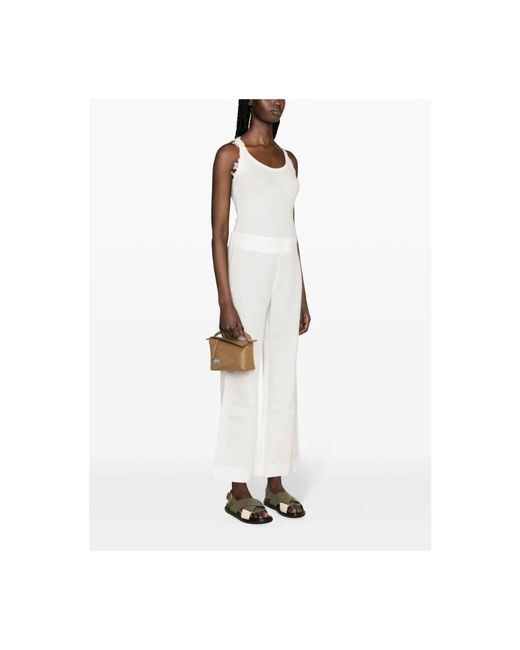 Ermanno Scervino White Wide Trousers