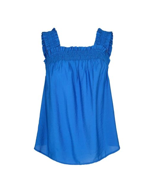 co'couture Blue Sleeveless Tops