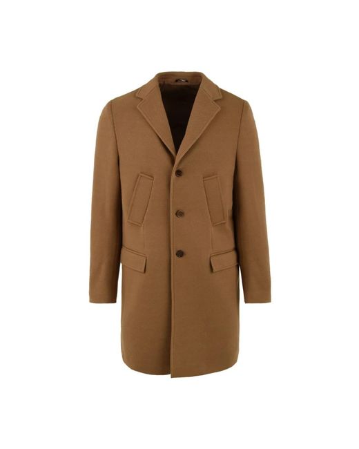 Daniele Alessandrini Brown Single-Breasted Coats for men