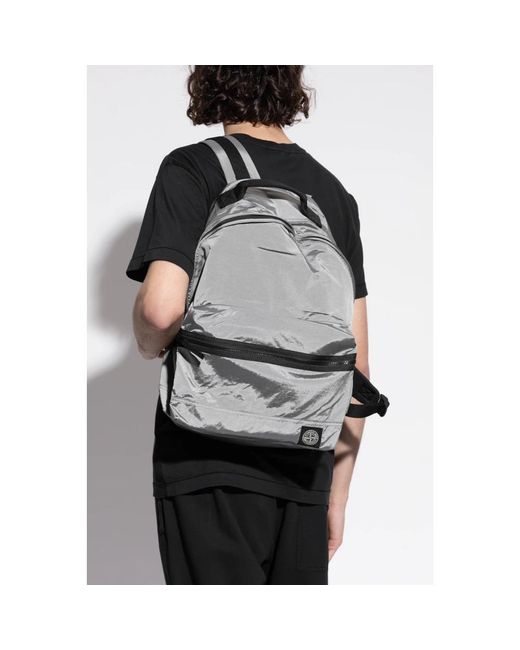 Stone Island Gray Backpacks for men