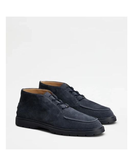 Lace-Up Boots di Tod's in Blue da Uomo