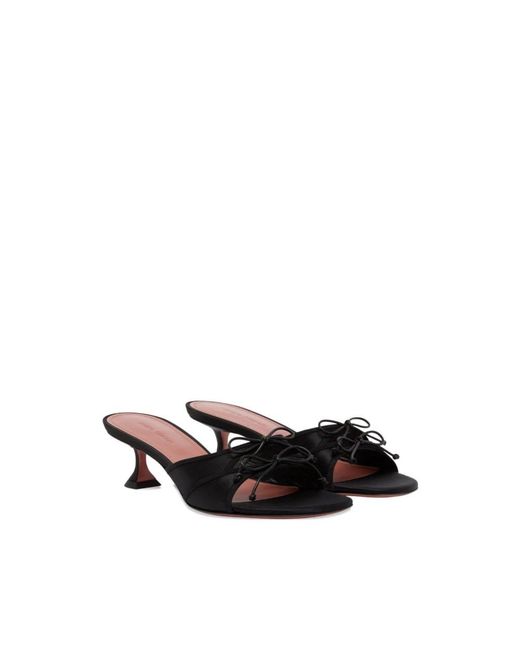 AMINA MUADDI Black Heeled Mules