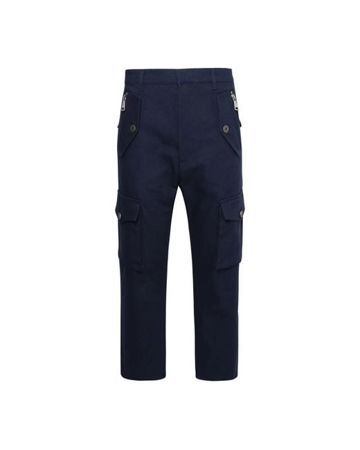 Balmain Blue Straight Trousers for men
