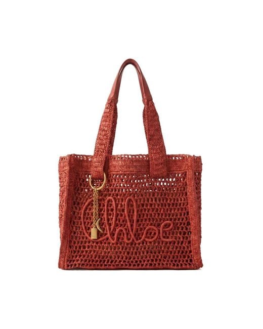 Chloé Red Shopping Bags