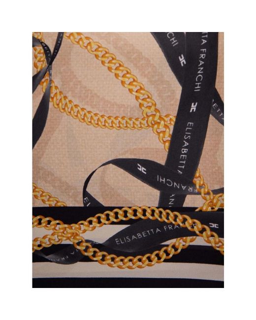 Elisabetta Franchi Black Silky Scarves