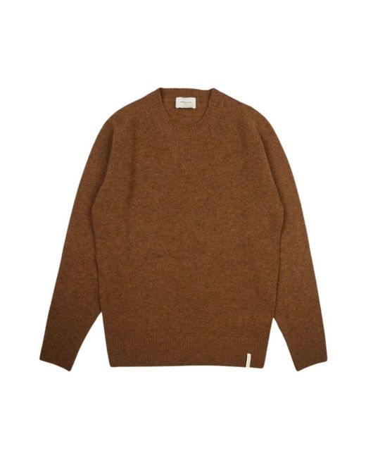 Brooksfield Gerippter Rundhalsausschnitt Pullover in Brown für Herren
