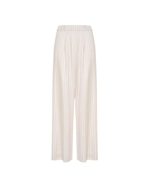 Soallure White Wide Trousers