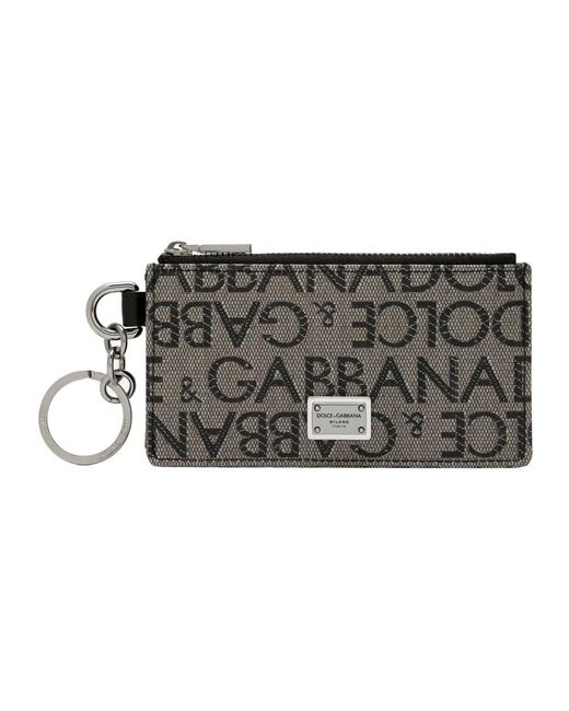 Dolce & Gabbana Black Jacquard Card Holder for men