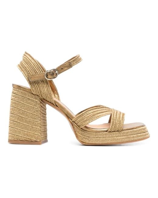 Castaner Metallic High Heel Sandals