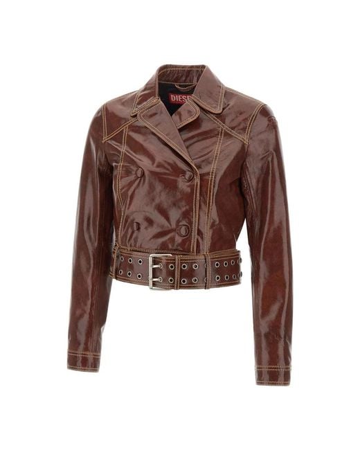 DIESEL Brown Leather Jackets