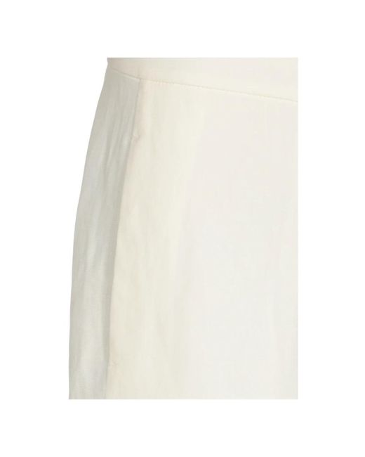 Fabiana Filippi White Ivory linen bermuda shorts