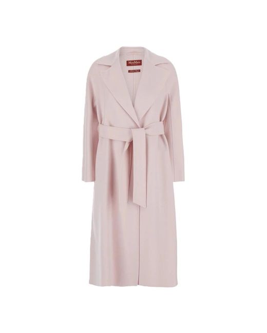 Max Mara Pink Belted Coats